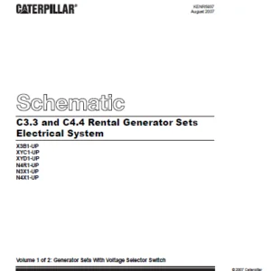 EN CAT Engine - Generator Set C3.3 C4.4 Rental Electrical System Schematic Manual - PDF DOWNLOAD