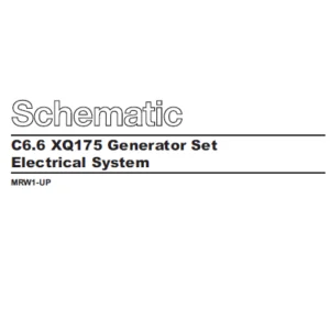 EN CAT Engine - Generator Set C6.6 XQ175 Electrical System Schematic Manual - PDF DOWNLOAD