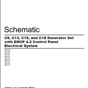 EN CAT Engine - Generator Set C9 C13 C15 C18 EMCP 4.2 Control Panel Electrical System  Schematic Manual  - PDF DOWNLOAD