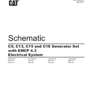 EN CAT Engine - Generator Set  C9 C13 C15 C18 With EMCP 4.3 Electrical System Schematic Manual - PDF DOWNLOAD