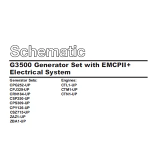EN CAT Engine - Generator Set G3500 EMCPII Electrical System Schematic Manual - PDF DOWNLOAD