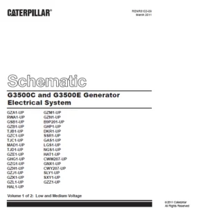 EN CAT Engine - Generator Set G3500C G3500E Generator Electrical System Schematic Manual - PDF DOWNLOAD