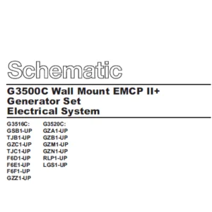 EN CAT Engine - Generator Set G3500C Wall Mount EMCP II Electrical System  Schematic Manual - PDF DOWNLOAD