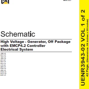 EN CAT Engine - Generator Set High Voltage - Generator Off Package with EMCP4.2 Controller Electrical System Schematic Manual