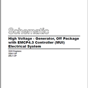 EN CAT Engine - Generator Set High Voltage - Generator Off Package with EMCP4.3 Controller MUI Electrical System Schematic Manual