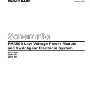 EN CAT Engine - Generator Set PM3500 Low Voltage Power Module Switchgear Electrical System  Schematic Manual