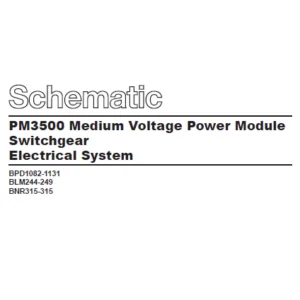 EN CAT Engine - Generator Set PM3500 Medium Voltage Power Module Switchgear Electrical System Schematic Manual