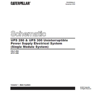 EN CAT Engine - Generator Set UPS 250 UPS 300 Uninterruptible Power Supply Electrical System Schematic Manual