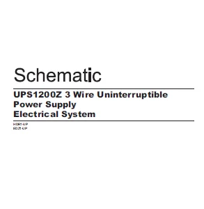 EN CAT Engine - Generator Set UPS1200Z 3 Wire Uninterruptible Power Supply Electrical System  Schematic Manual