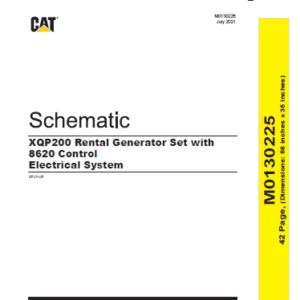 EN CAT Engine - Generator Set XQP200 Rental 8620 Control Electrical System Schematic Manual -PDF DOWNLOAD