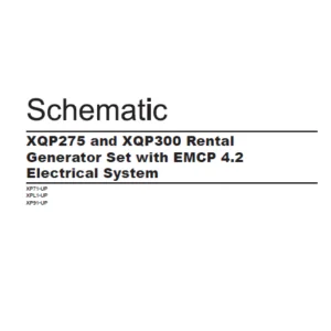 EN CAT Engine - Generator Set XQP275 XQP300 Rental EMCP 4.2 Electrical System Schematic Manual - PDF DOWNLOAD