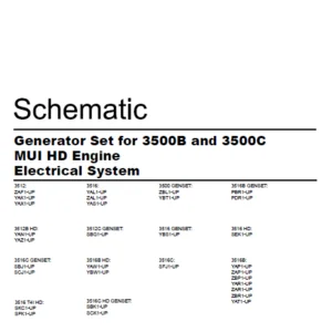 EN CAT Engine - Generator Set for 3500B 3500C MUI HD Engine Electrical System Schematic Manual – PDF DOWNLOAD