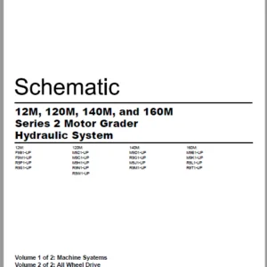 EN Cat 12M 120M 140M and 160M Series 2 Motor Graders Hydraulic System Schematic Manual - PDF DOWNLOAD