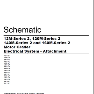 EN Cat 12M-Series 2 120M-Series 2 140M-Series 2 and 160M-Series 2 Motor Grader Electrical System Schematic Manual - PDF DOWNLOAD