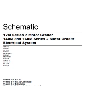 EN Cat 12M Series 2 Motor Grader 140M and 160M Series 2 Motor Grader Electrical System Schematic Manual - PDF DOWNLOAD