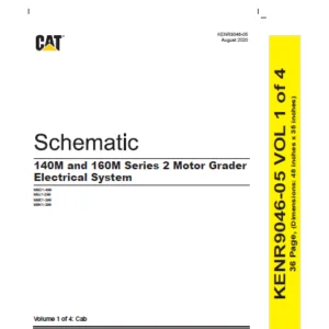 EN Cat 140M and 160M Series 2 Motor  Grader Electrical System Schematic Manual – PDF DOWNLOAD