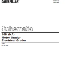 EN Cat 16H (NA) Motor Grader Electrical System Schematic Manual – PDF DOWNLOAD