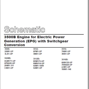 EN Cat 3500B Engine for Electric Power Generation (EPG) with Switchgear Conversion Electrical System Schematic Manual - PDF DOWNLOAD