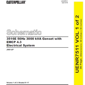 EN Cat 3516E 50Hz 3000 kVA Genset with EMCP 4.3 Electrical System Schematic Manual  - PDF DOWNLOAD