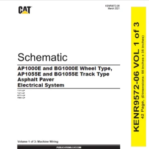 EN Cat AP1000E and BG1000E Wheel Type  AP1055E and BG1055E Track Type Asphalt Paver Electrical System Schematic Manual