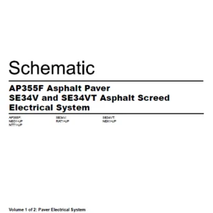 EN Cat AP355F Asphalt Paver SE34V and SE34VT Asphalt Screed Electrical System Schematic Manual - PDF DOWNLOAD