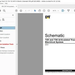 EN Cat Articulated Dump Truck 725 and 730 Electrical System Schematic Manual - PDF DOWNLOAD