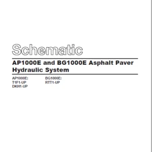 EN Cat Asphalt Pavers AP1000E and BG1000E  Hydraulic System Schematic Manual - PDF DOWNLOAD