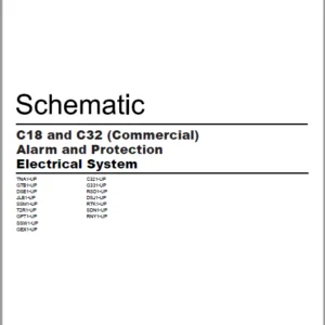 EN Cat Marine C18 and C32 (Commercial) Alarm and Protection Electrical System Schematic Manual – PDF DOWNLOAD
