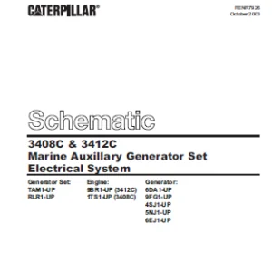 EN Cat Marine Products 3408C & 3412C Marine Auxillary Generator Set Electrical System Schematic Manual - PDF DOWNLOAD
