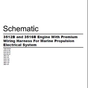 EN Cat Marine Products 3512B and 3516B Engine With Premium Wiring Harness For Marine Propulsion Electrical System Schematic Manual