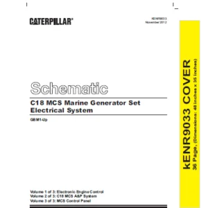 EN Cat Marine Products C18 MCS Marine Generator Set Electrical System Schematic Manual - PDF DOWNLOAD