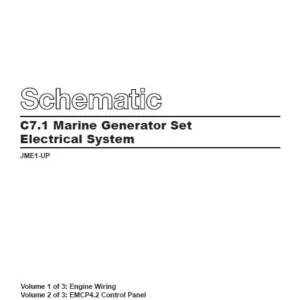 EN Cat Marine Products C7.1 Marine Generator Set Electrical System Schematic Manual - PDF DOWNLOAD