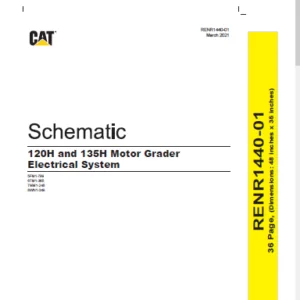 EN Cat Marine  Product 120H and 135H Motor Grader Electrical System Schematic Manual - PFD DOWNLOAD