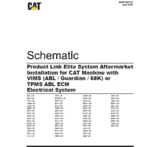 EN Cat Motor Grader Link Elite System Aftermarket Installation for CAT Machine with VIMS (ABL  Guardian  68K) or TPMS ABL ECM Electrical System Schematic Manual