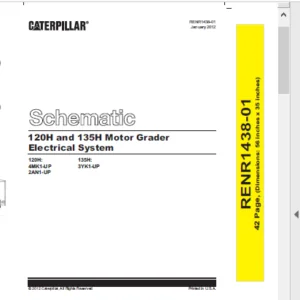 EN Cat Motor Grader 120H and 135H Motor Grader Electrical System Schematic Manual - PDF DOWNLOAD