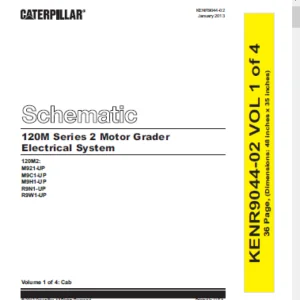 EN Cat Motor Grader 120M Series 2 Motor Grader Electrical System Schematic Manual - PDF DOWNLOAD