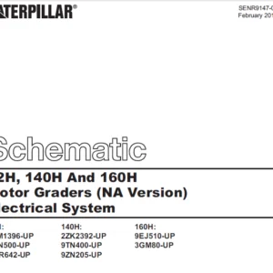EN Cat Motor Grader 12H 140H And 160H Motor Graders (NA Version) Electrical System Schematic Manual