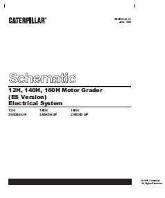 EN Cat Motor Grader 12H 140H and 160H Motor Grader (NA Version) Electrical System Schematic Manual - PDF DOWNLOAD