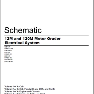 EN Cat Motor Grader 12M and 120M Motor Grader Electrical System Schematic Manual – PDF DOWNLOAD