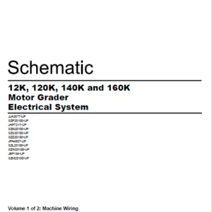 EN Cat Motor Grader 12k 120k 140k and 160k Motor Grader Electrical System Schematic Manual – PDF DOWNLOAD