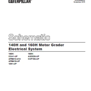 EN Cat Motor Grader 140H and 160H Electrical System Schematic Manual – PDF DOWNLOAD