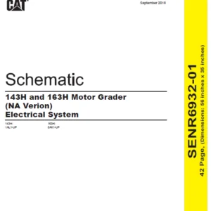 EN Cat Motor Grader 143H and 163H Motor Grader (NA Verion) Electrical System Schematic Manual