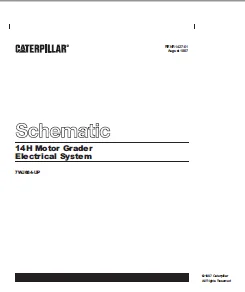 EN Cat Motor Grader 14H Motor Grader Electrical System Schematic Manual - PDF DOWNLOAD