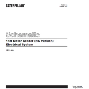 EN Cat Motor Grader 14H Motor Grader (NA Version) Electrical System Schematic Manual - PDF DOWNLOAD