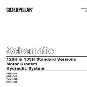 EN Cat Motor Graders 120H & 135H Standard Versions Hydraulic System Schematic Manual - PDF DOWNLOAD