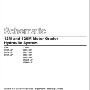 EN Cat  Motor Graders 12M and 120M Hydraulic System Schematic Manual - PDF DOWNLOAD