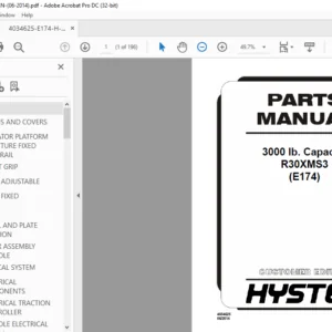 Hyster 3000 lb. Capacity R30XMS3 (E174) Parts Manual - PDF DOWNLOAD