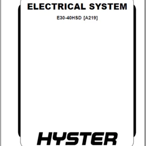 Hyster A219 (E40HD E40 HSD) Service Manual - PDF DOWNLOAD