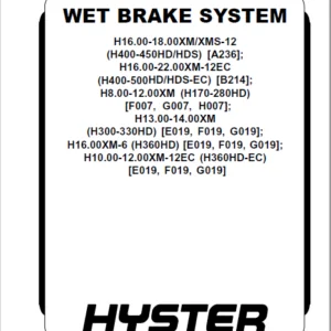 Hyster A236 (H16.00XM-12, H16.00XMS-12, H18.00XM-12, H18.00XMS-12 Europe) Service Manual - PDF DOWNLOAD