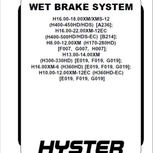 Hyster A236 (H400HD, H400HDS, H450HD, H450HDS) Service Manual - PDF DOWNLOAD